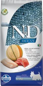 N&D (Farmina Pet Foods) Granule pro psy N&D OCEAN DOG Adult Mini Salmon & Cod & Melon, 7 kg
