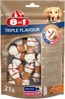 Pochoutka pro psy 8in1 Triple Flavour XS, 21 ks