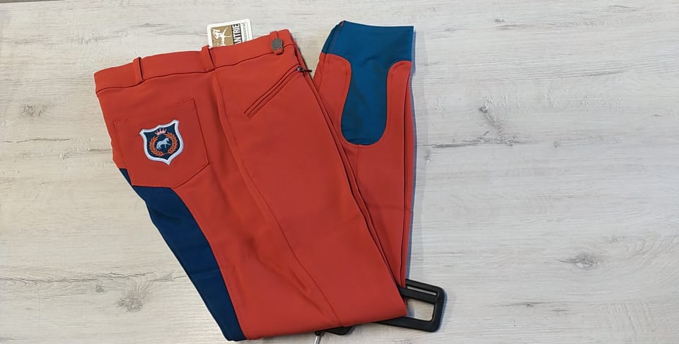 KANTRIE* Rajtky KANTRIE s celokoženým sedem, dámské, orange/blue Velikost: 44