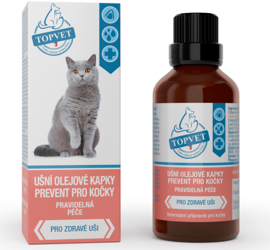 Green idea Kapky pro kočky Prevent GREEN IDEA, ušní, olejové, 50 ml