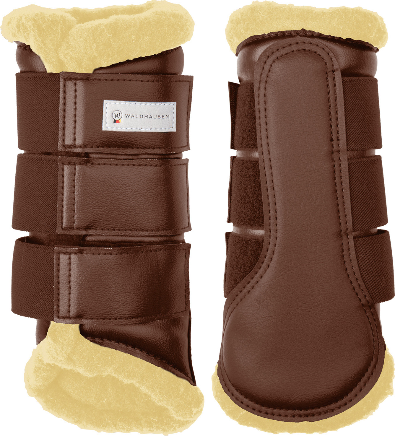 WALDHAUSEN Kamaše drezurní Soft Waldhausen, s beránkem, pár, brown/beige Velikost: XL