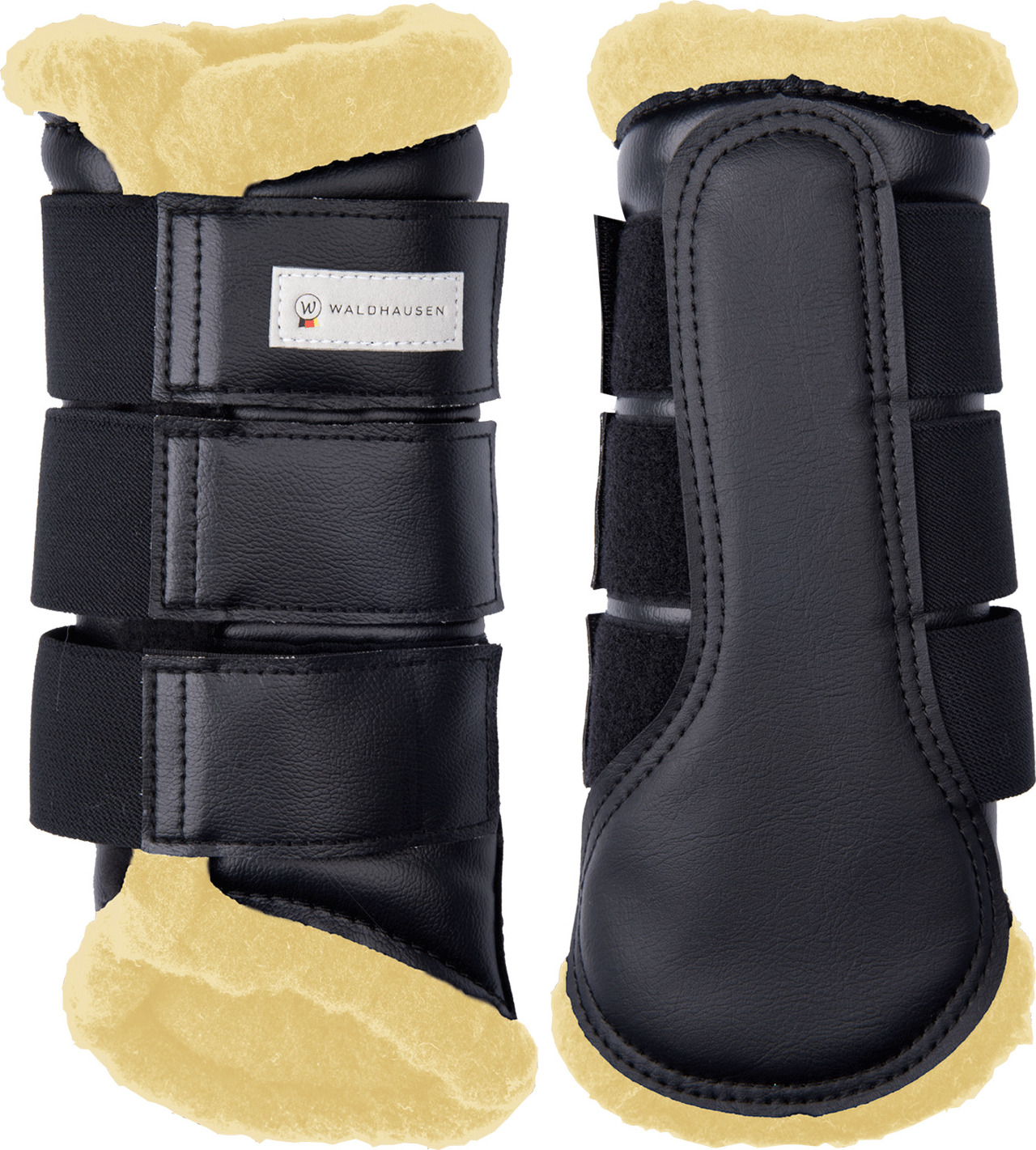 WALDHAUSEN Kamaše drezurní Soft Waldhausen, s beránkem, pár, black/nature Velikost: L