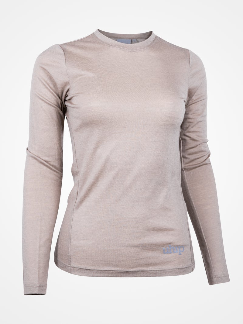 UHIP Triko vlněné Merino UHIP, s dlouhým rukávem, unisex, taupe sand Velikost: 36