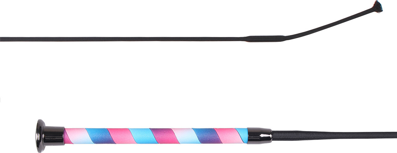 QHP Bič drezurní Ombre QHP, 90/100 cm, pink/blue Délka: 90 cm