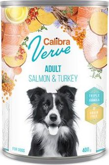 Konzerva pro psy GF Adult Salmon&Turkey Calibra Verve, 400 g