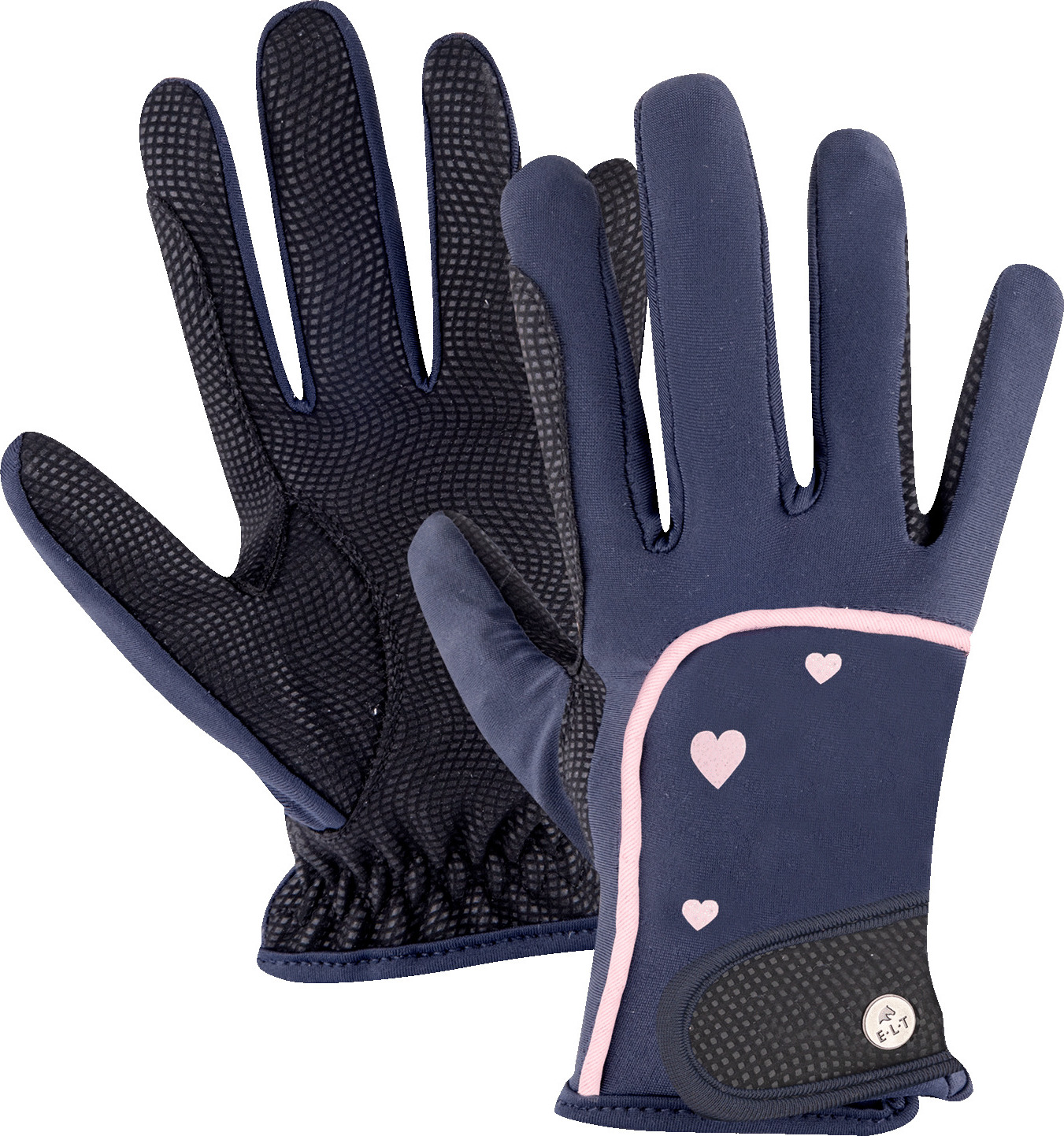 ELT Rukavice jezdecké Metropolitan Heart ELT, dětské, night blue/lucky heart Velikost: 3-5 let
