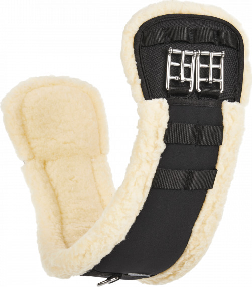 BUSSE Podbřišník drezurní Art-Fur-Curved BUSSE, s beránkem, black/natural Délka: 50 cm