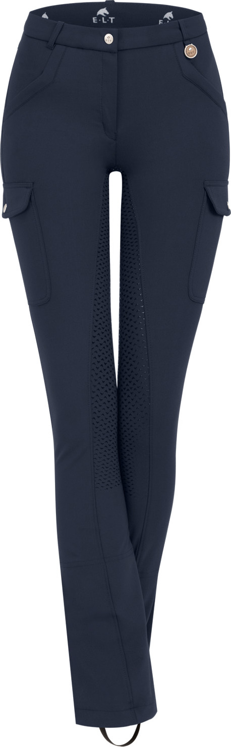 Jezdecké kalhoty Cargo Silicone Micro ELT s gripem, dámské, night blue Velikost: 40