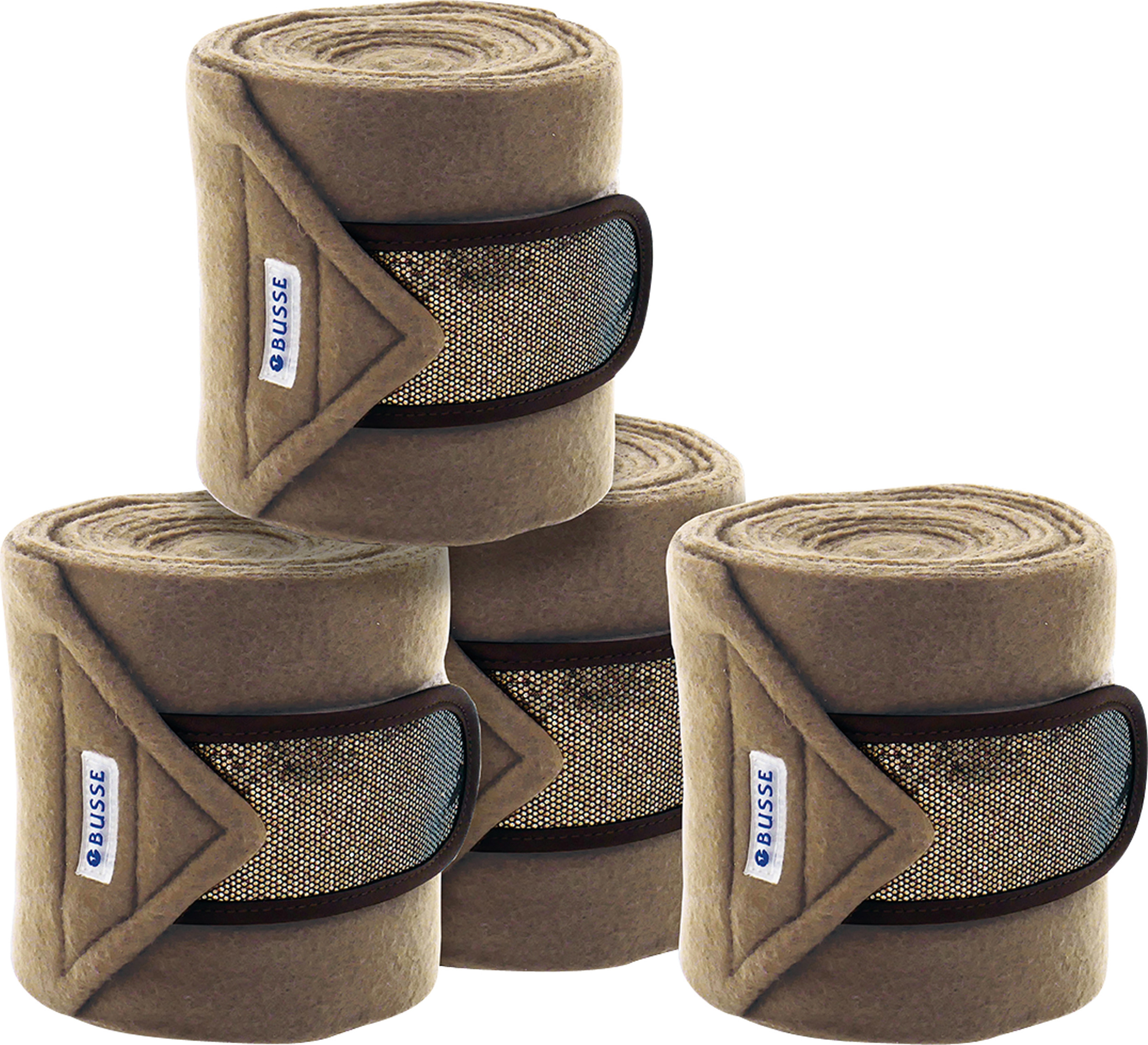 BUSSE Bandáže Classic Glitter BUSSE, 4 ks, 3,5 m, taupe/bronze