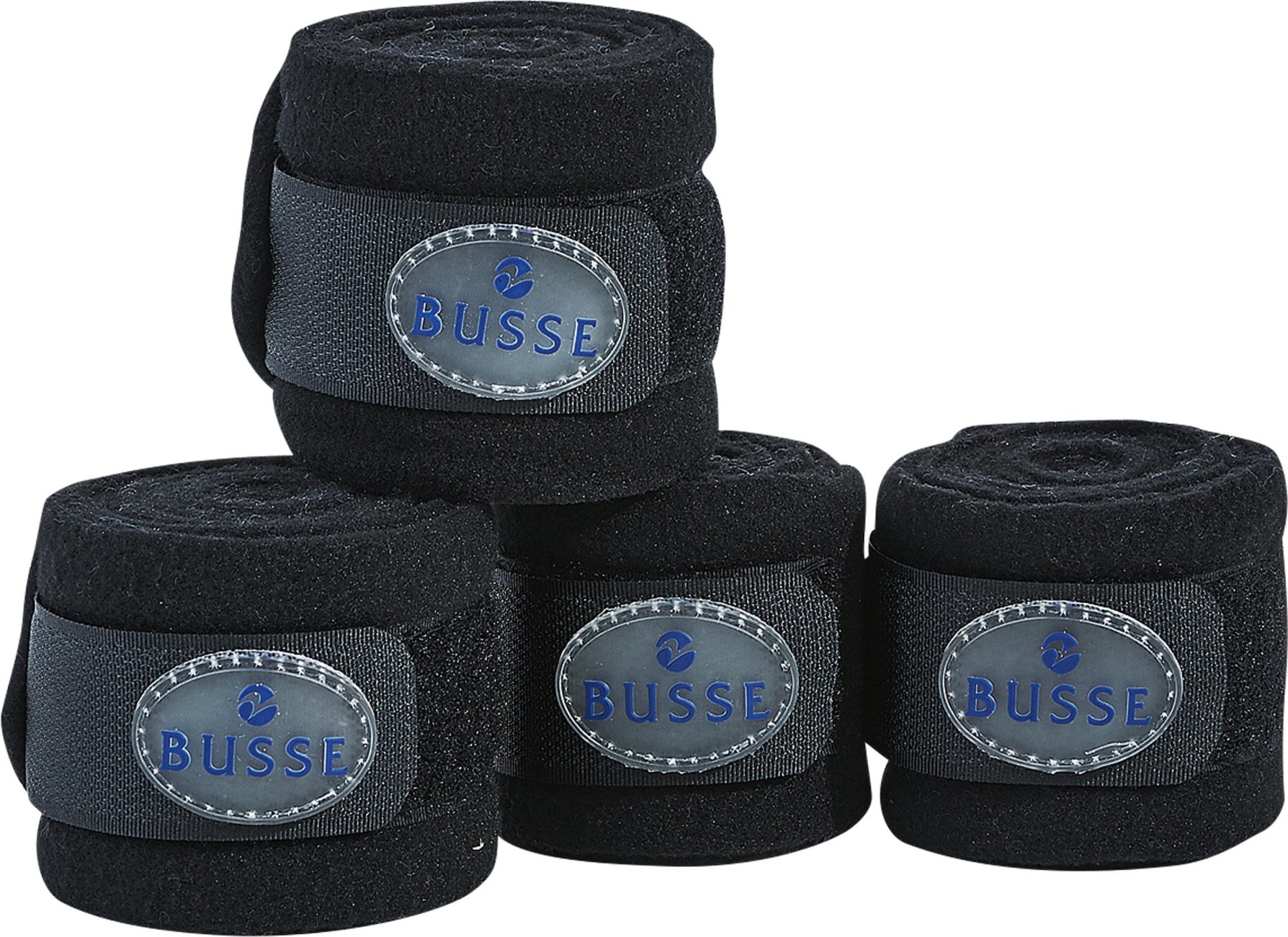 BUSSE Bandáže fleecové Shetty BUSSE, 4 ks, 1,4 m, černé
