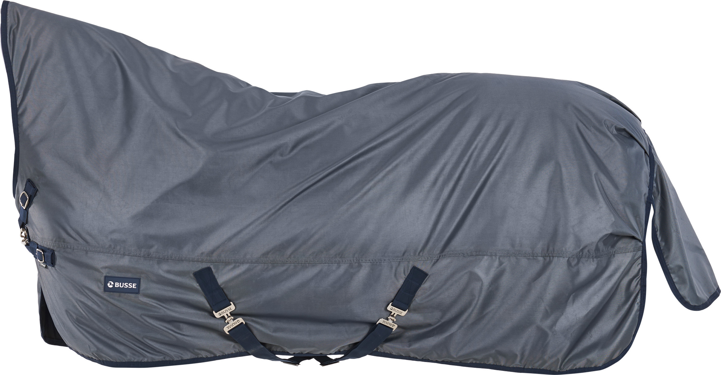 BUSSE Deka výběhová Rain-Dear BUSSE, s vyšším krkem, 100 g, grey/navy Délka zad: 135 cm