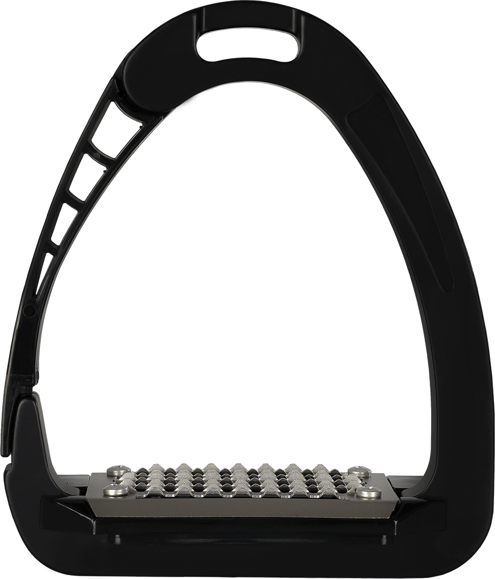 ACAVALLO Třmeny bezpečnostní Arena Alupro Acavallo, 12 cm, černé