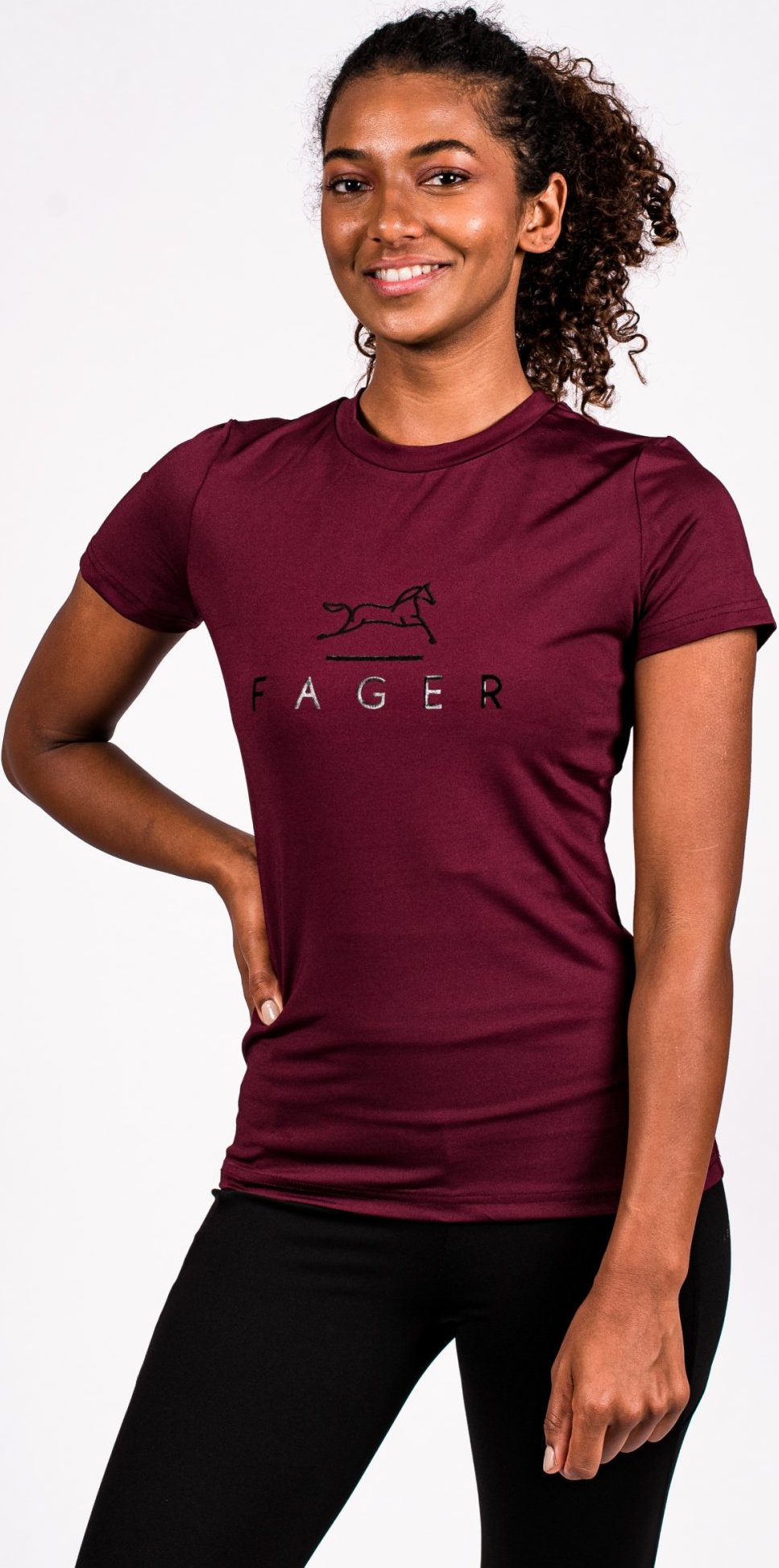FAGER Tričko s krátkým rukávem Fia Fager, burgundy Velikost: XL