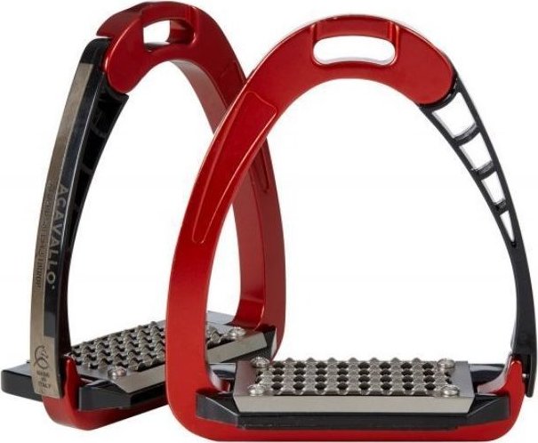 ACAVALLO Třmeny bezpečnostní Arena Alupro Junior Acavallo, 10,5 cm, red
