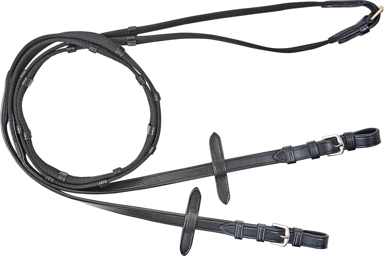 BUSSE Otěže Gurt-Solibel BUSSE, 130/140 cm, black/stainless steel Varianta: 140 cm