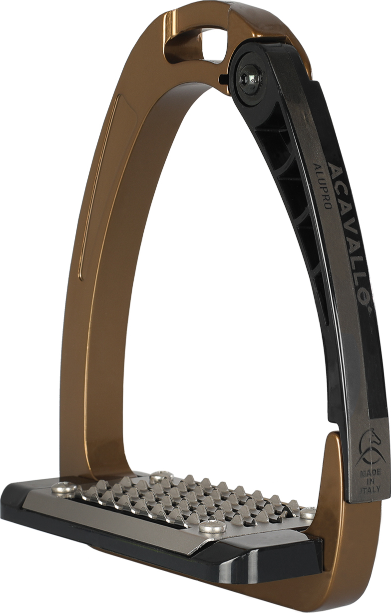 ACAVALLO Třmeny bezpečnostní Arena Alupro Acavallo, 12 cm, bronze