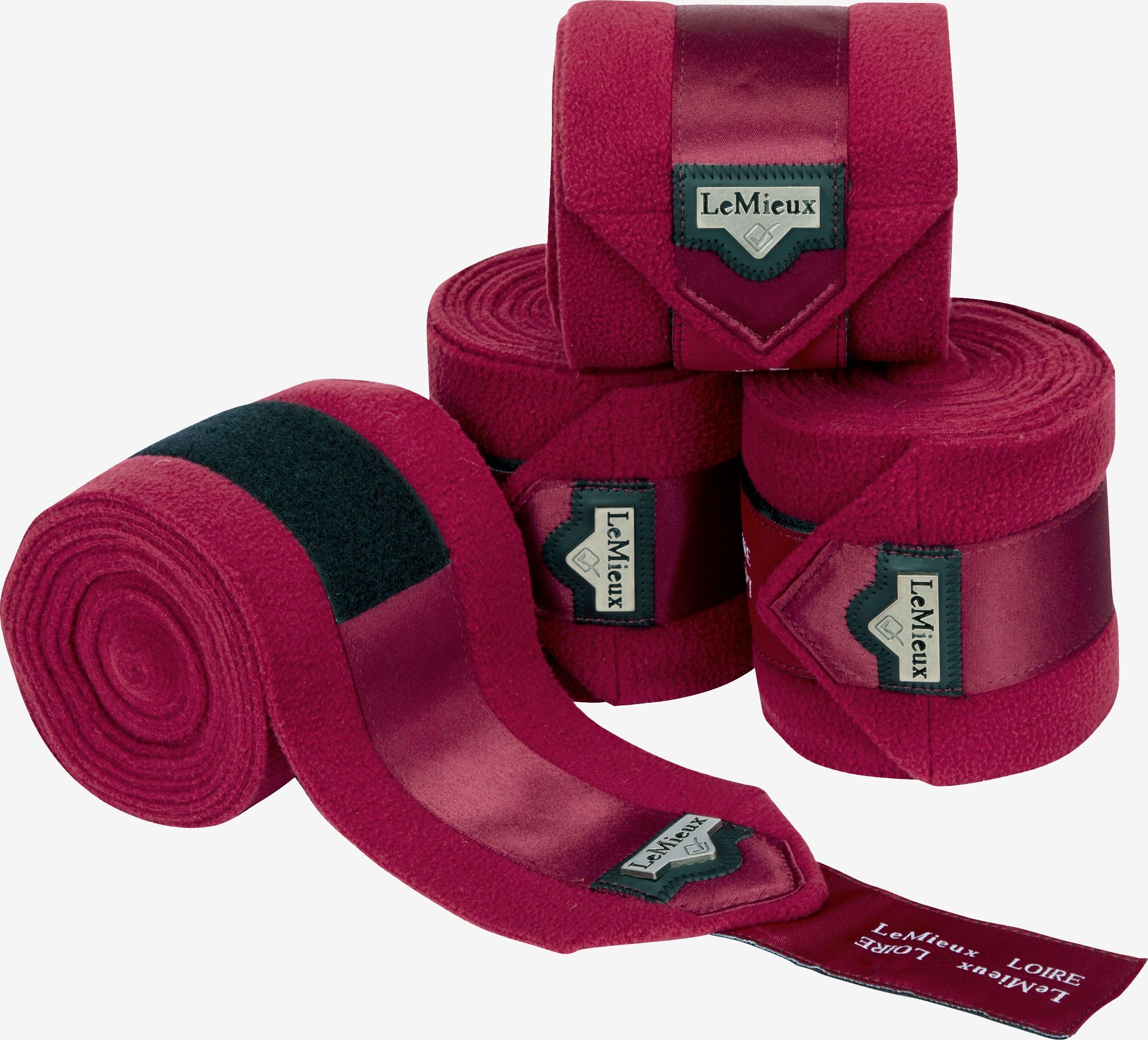 LeMieux Bandáže Polo Loire Satin LeMieux, 4 ks, 3,8 m, mulberry