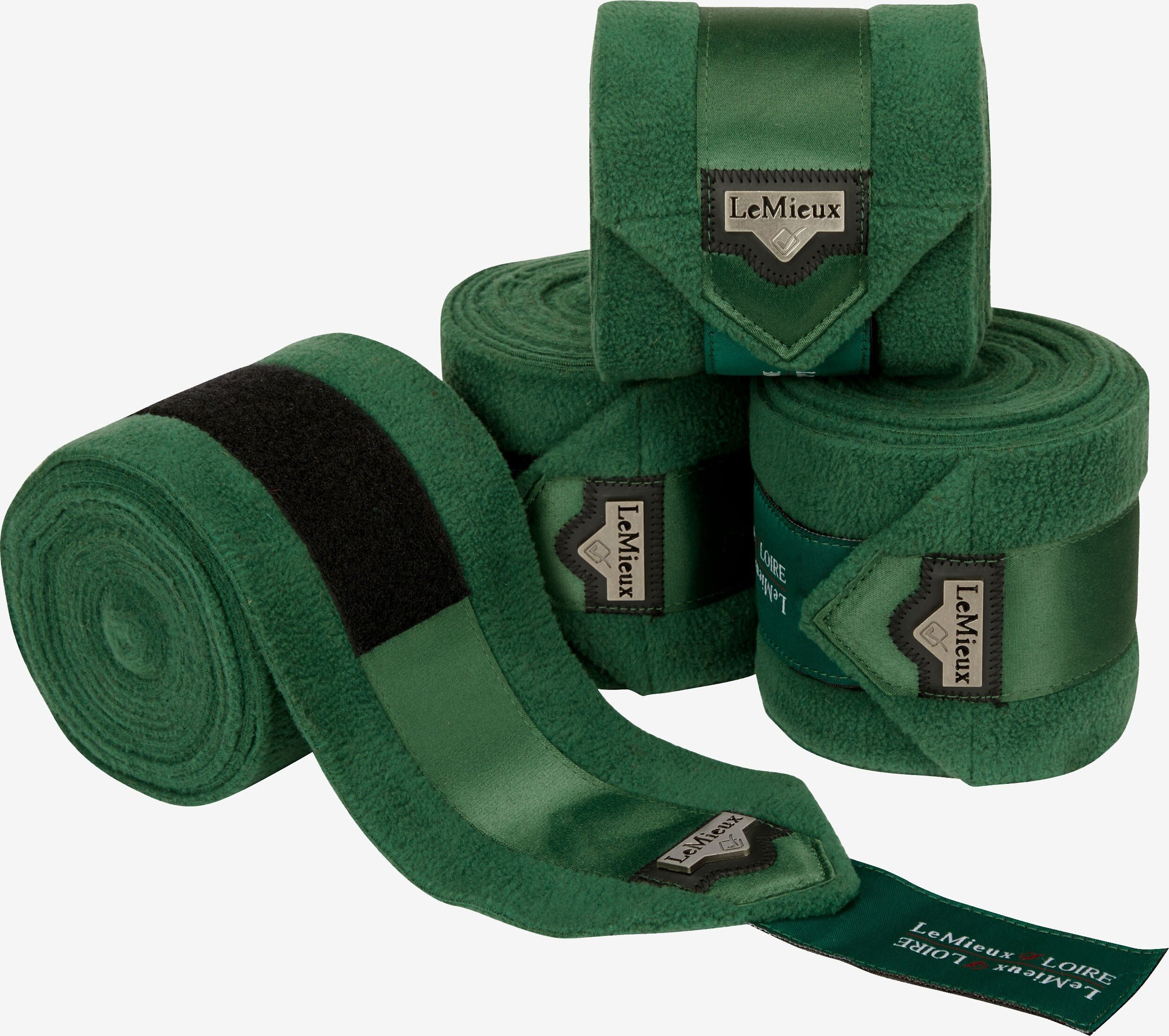 LeMieux Bandáže Loire Satin LeMieux, 4 ks, 3,8 m, hunter green