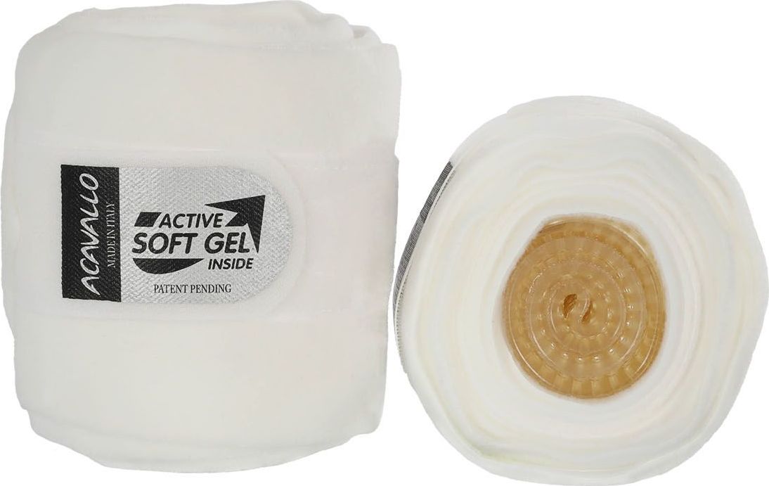 ACAVALLO Bandáže Gel & Fleece Acavallo, pár, bílé