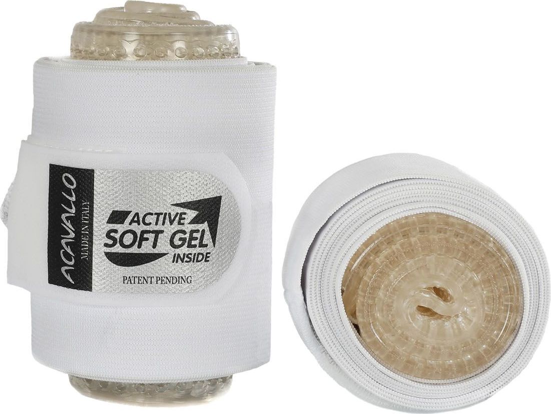 ACAVALLO Bandáže Gel & Elastic Acavallo, pár, bílé