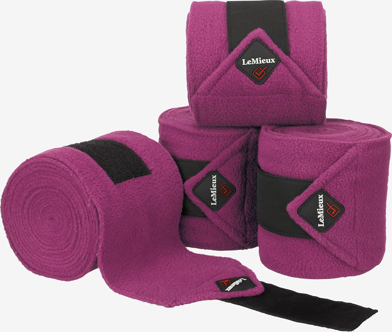 LeMieux Bandáže fleecové Polo LeMieux, 4 ks, 3,8 m, plum