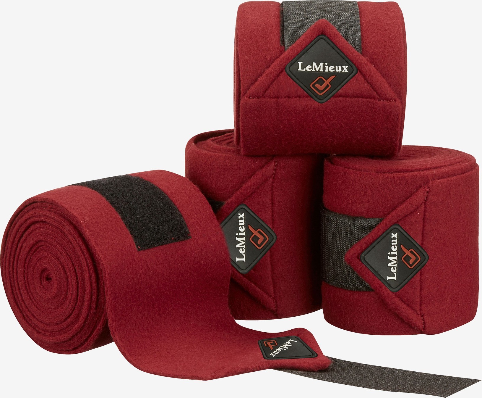 LeMieux Bandáže fleecové Polo LeMieux, 4 ks, 3,8 m, burgundy