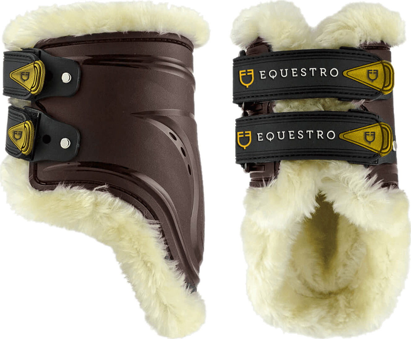EQUESTRO Kamaše zadní Evolution EQUESTRO, s beránkem, pár, hnědé Velikost: COB