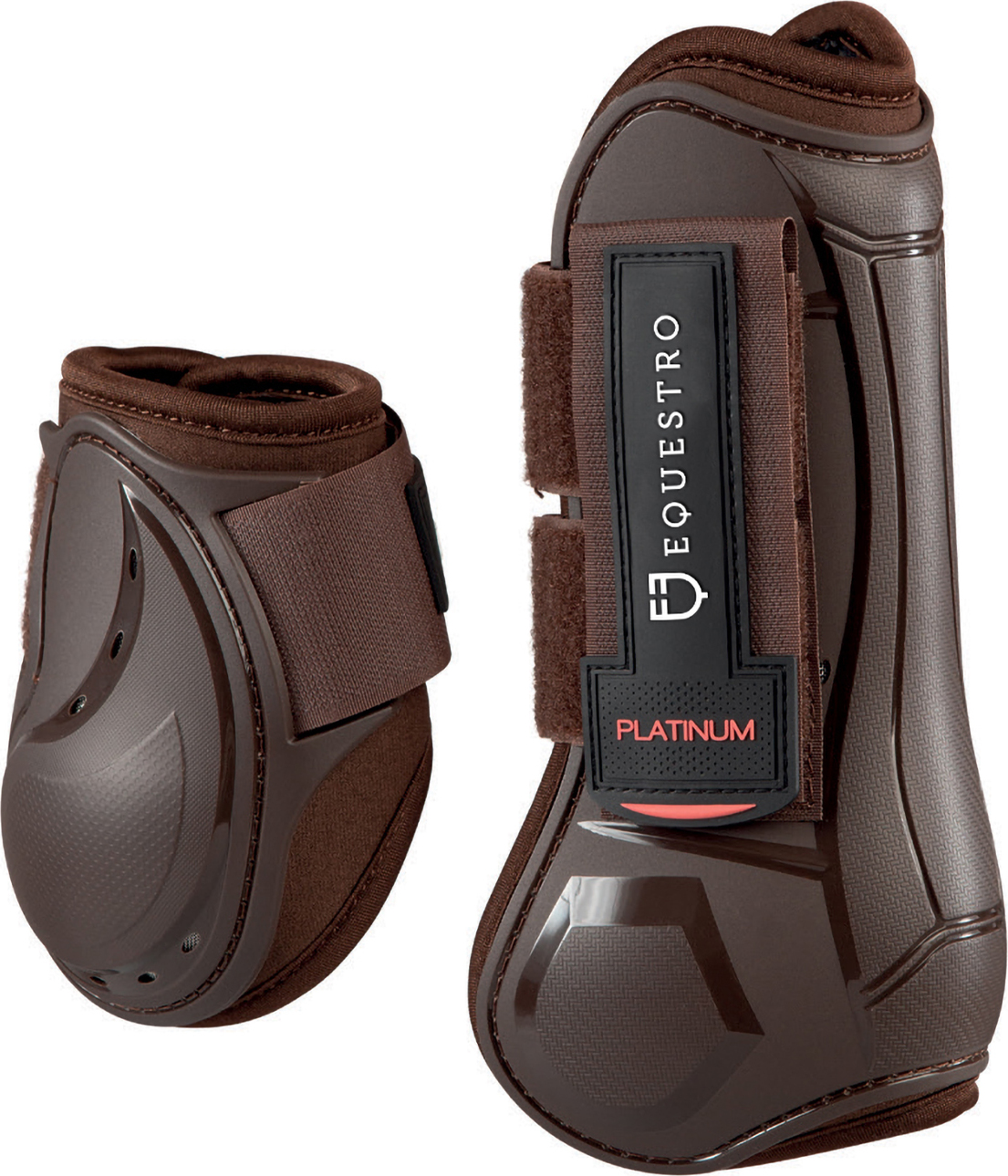EQUESTRO Set předních a zadních kamaší Platinum Open EQUESTRO, 4 ks, hnědý Velikost: PONY