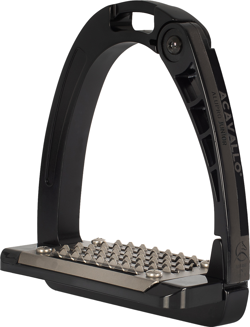ACAVALLO Třmeny bezpečnostní Arena Alupro Junior Acavallo, 10,5 cm, černé