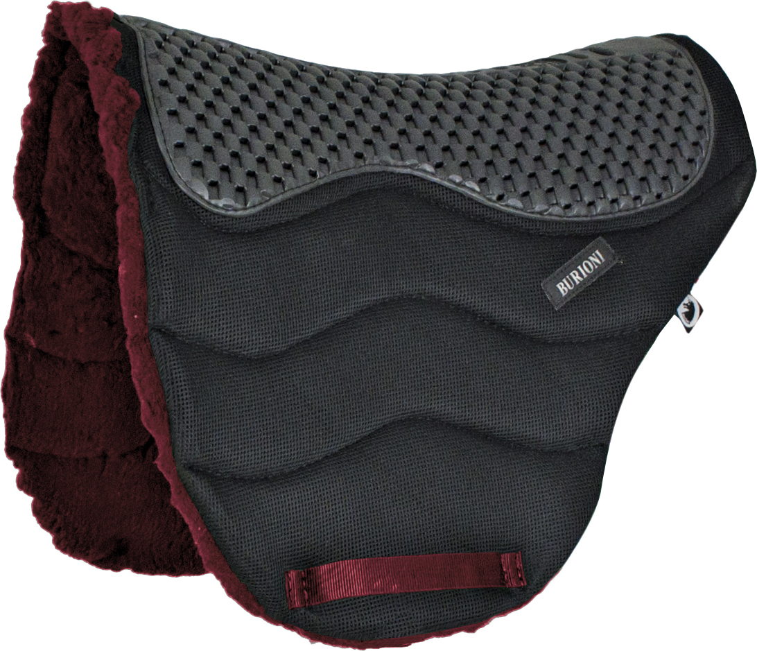 Burioni Dečka podsedlová s fleecem na endurance Piuma Burioni, COB/FULL, black/burgundy