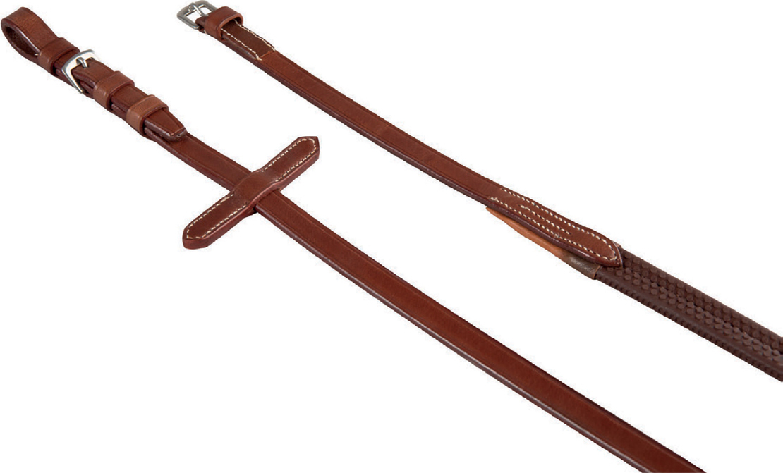 EQUESTRO Otěže Pascal EQUESTRO, 120/140 cm, cognac Varianta: FULL