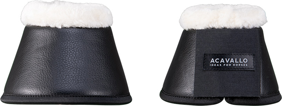 ACAVALLO Zvony Eco-leather Eco-wool Acavallo, s beránkem, pár, černé Velikost: COB