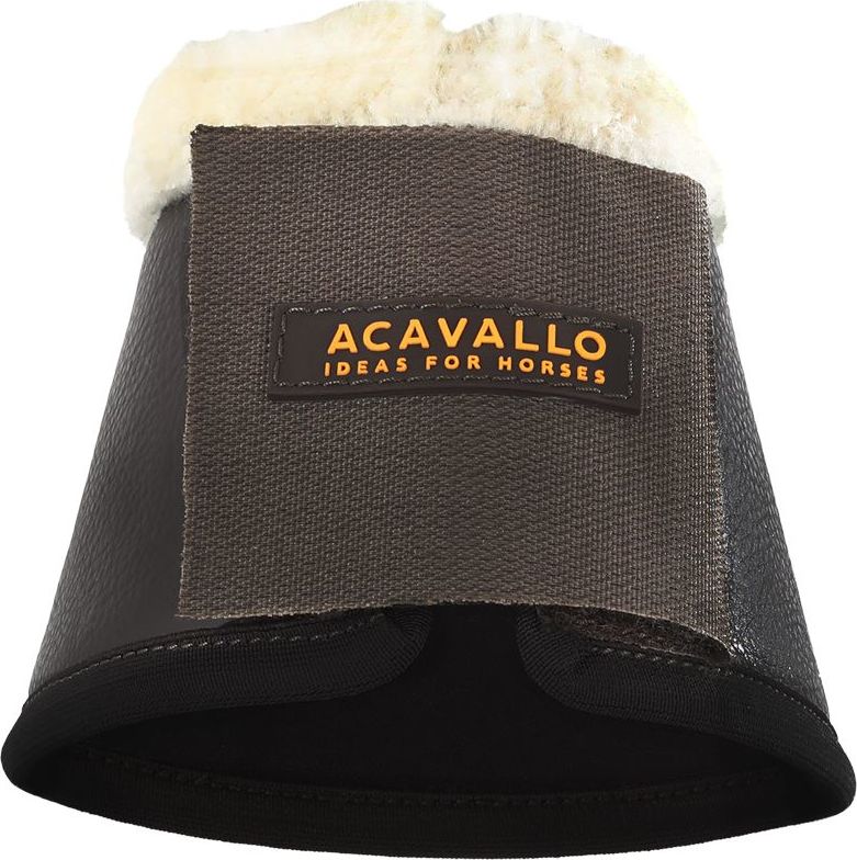 ACAVALLO Zvony Eco-leather Eco-wool Acavallo, s beránkem, pár, hnědé Velikost: PONY