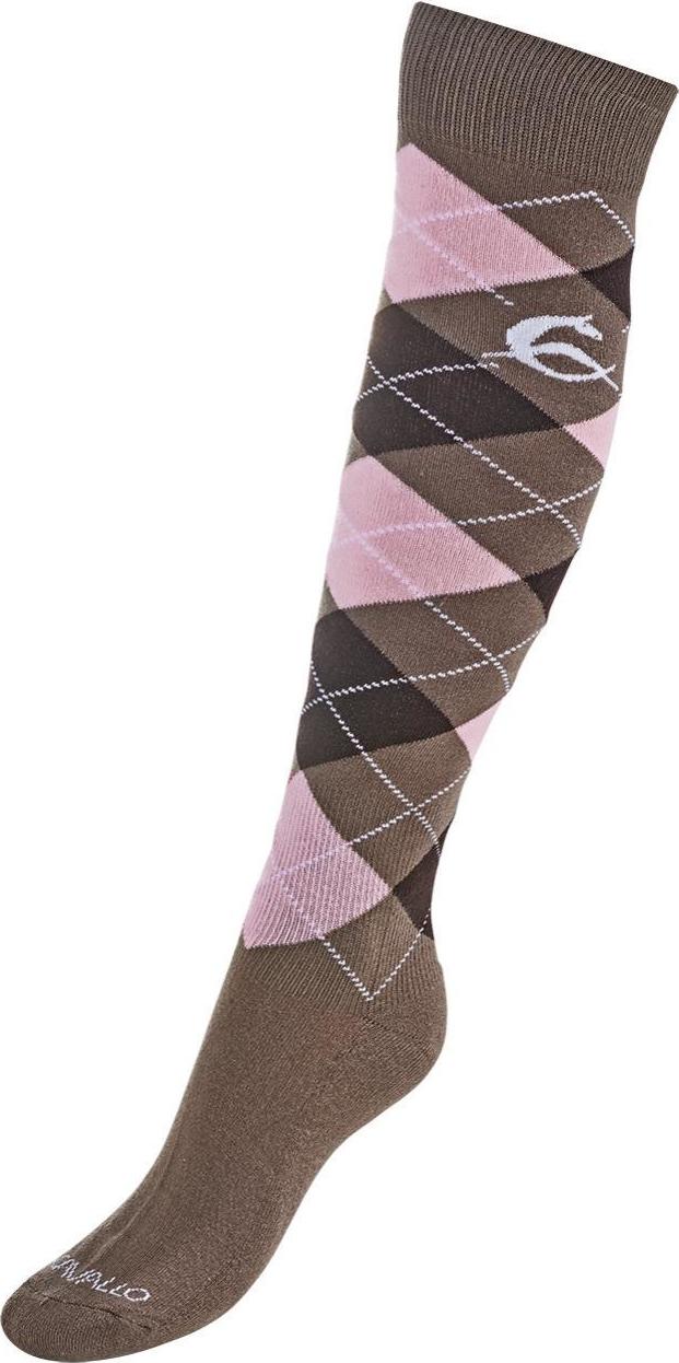 ACAVALLO Podkolenky w/Diamond ACAVALLO, pár, brown/pink Velikost: 43-46