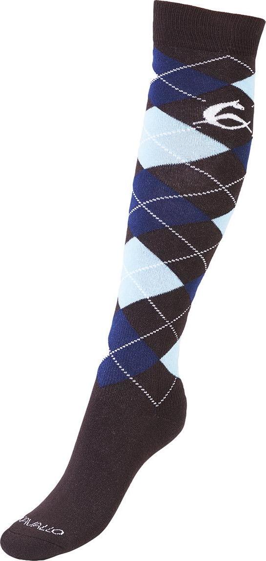ACAVALLO Podkolenky w/Diamond ACAVALLO, pár, brown/blue Velikost: 35-38