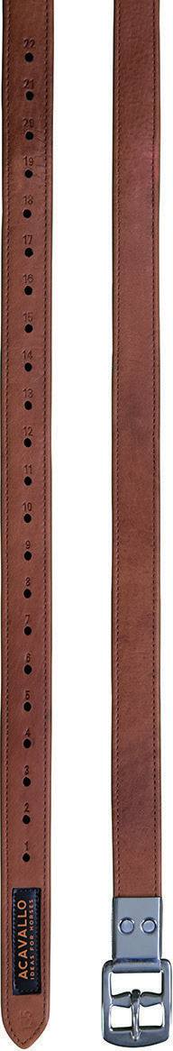 ACAVALLO Řemeny třmenové kožené s tvarovanou sponou Acavallo, různé délky, cognac Délka: 160 cm