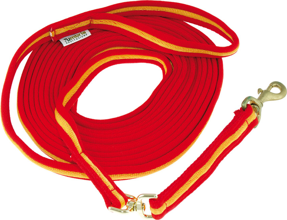 Umbria Equitazione Lonž bavlněná Umbria Equitazione, 8 m, red/yellow