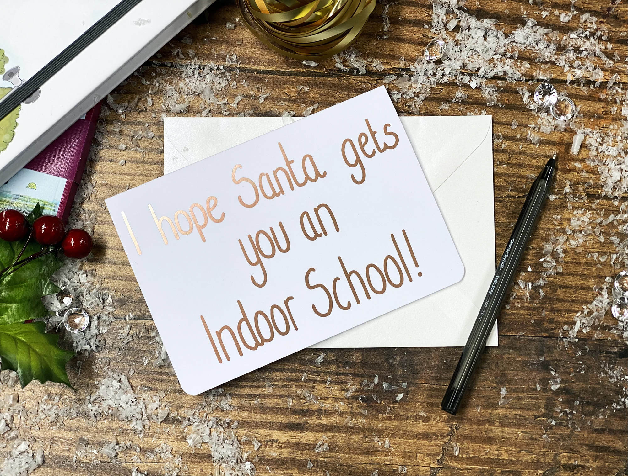 Vánoční přáníčko 'I hope Santa gets you an Indoor School' od Emily Cole