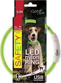 DOG FANTASY Obojek svítící USB Dog Fantasy, 45 cm, zelený
