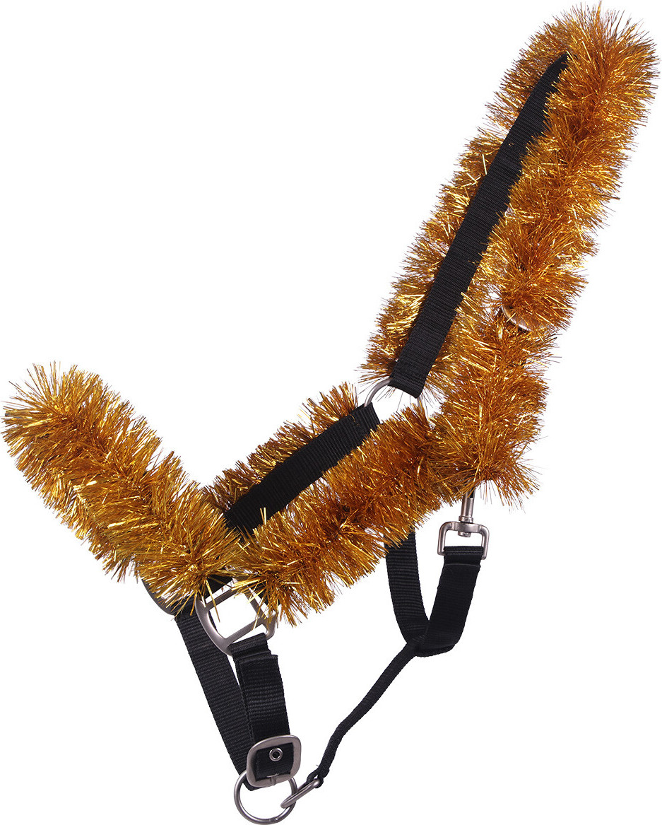 QHP Ohlávka Christmas garland QHP, gold Velikost: FULL