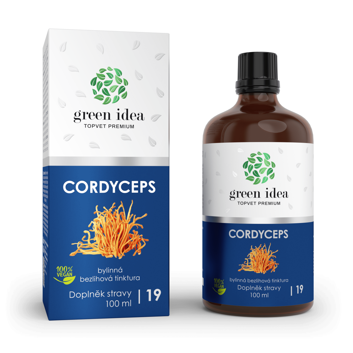 Green idea Tinktura bezlihová - Cordyceps GREEN IDEA, 100 ml