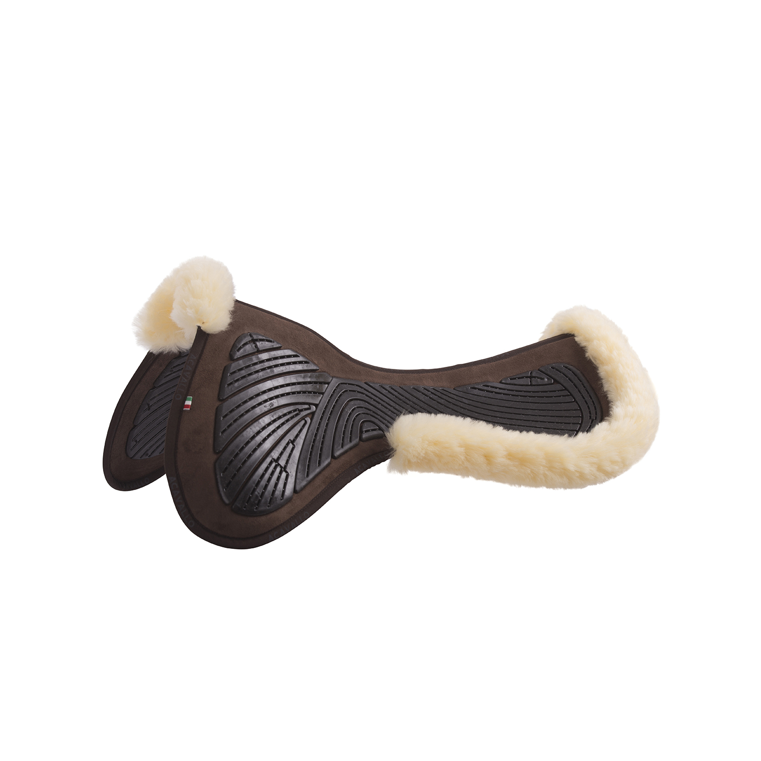 ACAVALLO Dečka tlumící Close Contact Twin Sided Gel Half Sheepskin Edge ACAVALLO, hnědá Velikost: 1, Provedení: se hnědým beránkem