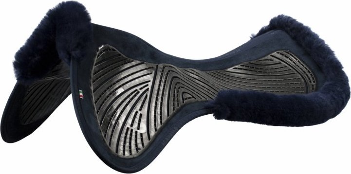 ACAVALLO Dečka tlumící Close Contact Twin Sided Gel Half Sheepskin Edge ACAVALLO, blue Velikost: 1, Provedení: se hnědým beránkem