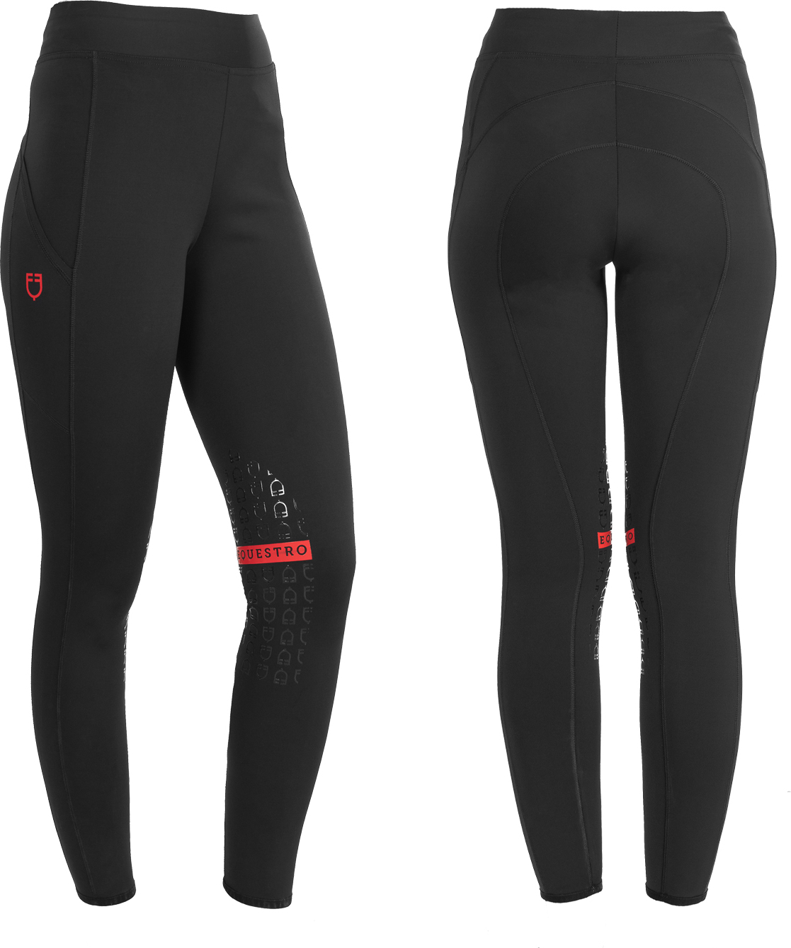 EQUESTRO Legíny jezdecké Kao EQUESTRO, s gripem, dámské, black/red Velikost: L