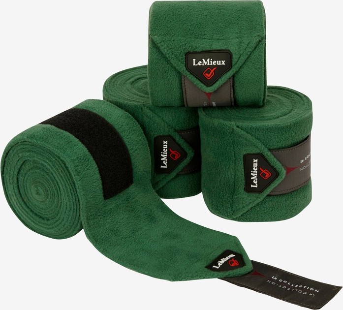 LeMieux Bandáže fleecové Polo LeMieux, 4 ks, 3,8 m, hunter green