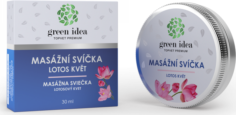 Green idea Masážní svíčka - Lotos květ GREEN IDEA, 30 ml