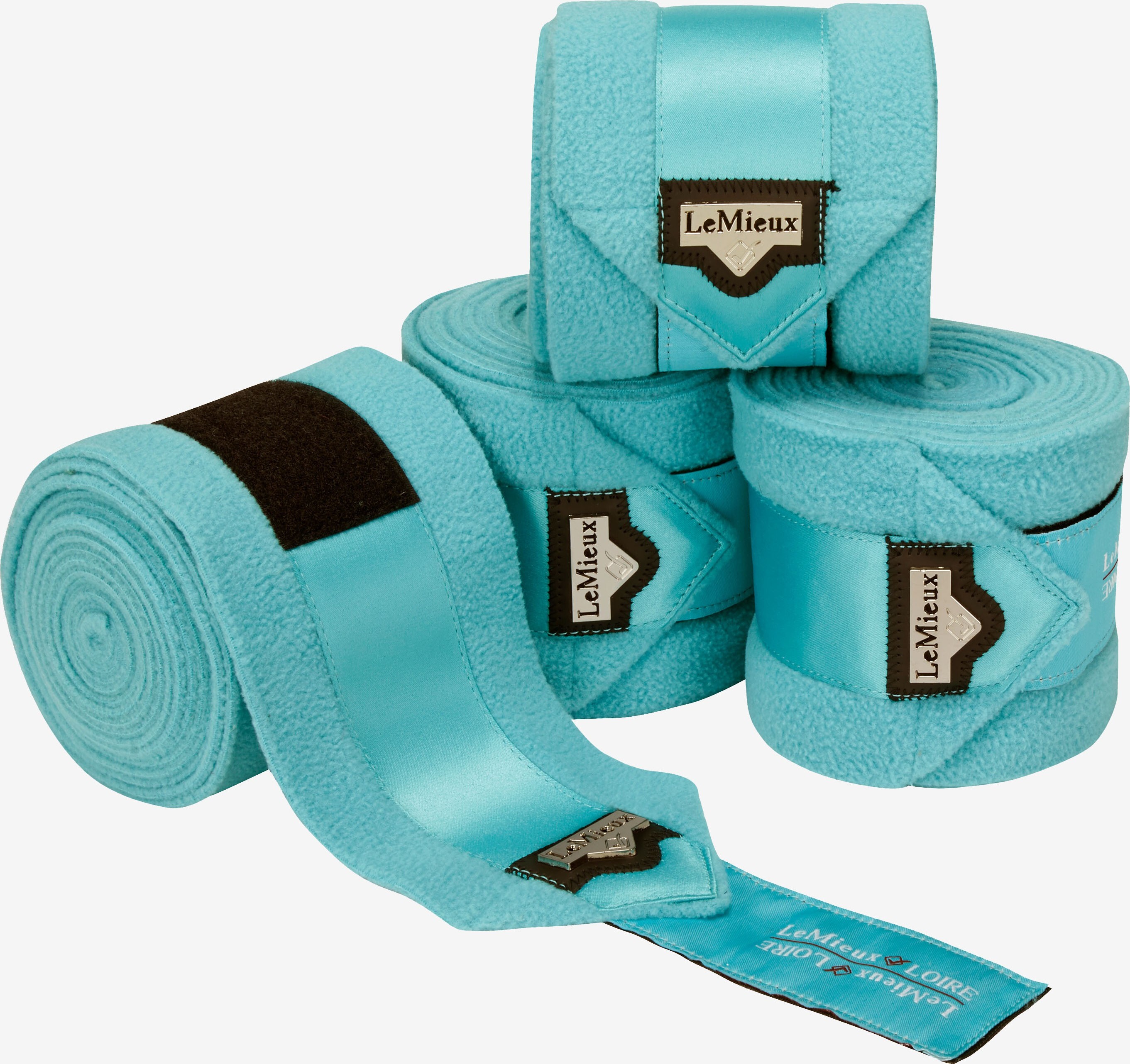 LeMieux Bandáže Polo Loire Satin LeMieux, 4 ks, 3,8 m, azure