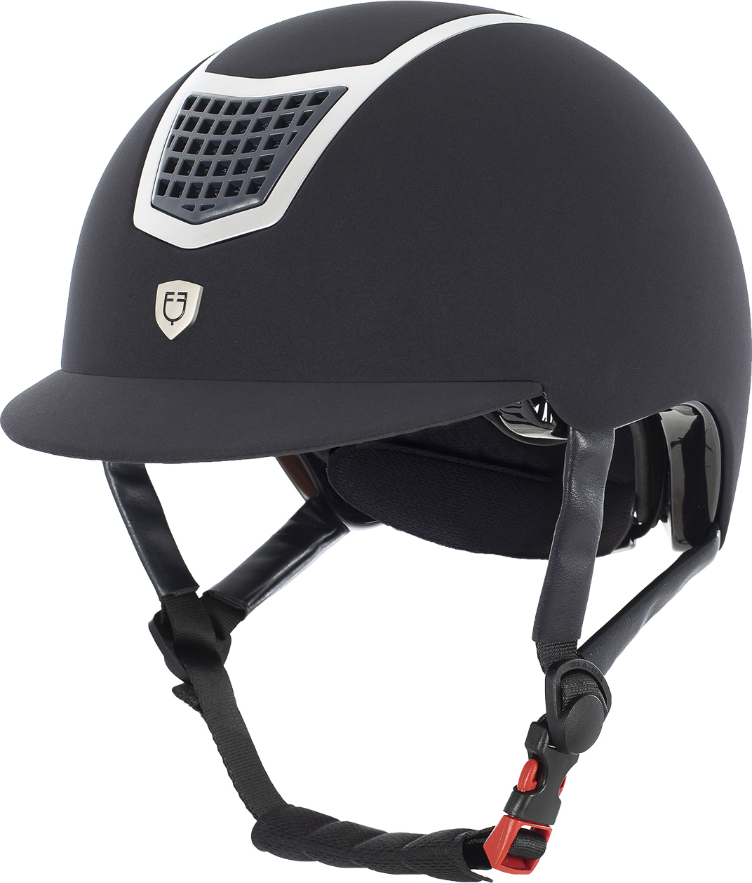 EQUESTRO Helma Eclipse Plain Velvet EQUESTRO, navy/silver Obvod hlavy: 56-58 cm
