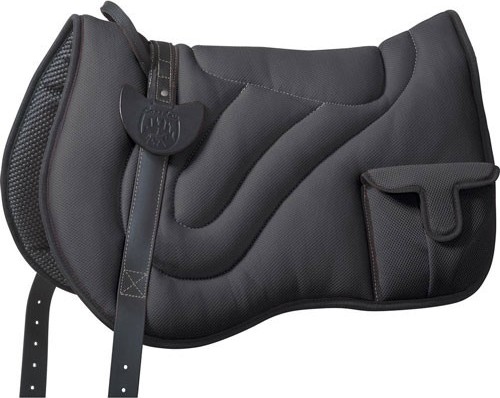 Pad jezdecký Bareback Umbria Equitazione s kapsou, COB/FULL, černý