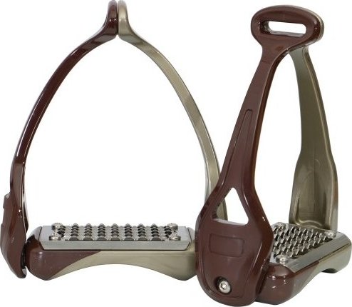 ACAVALLO Třmeny bezpečnostní Opera Acavallo, 12 cm, pár, hnědé
